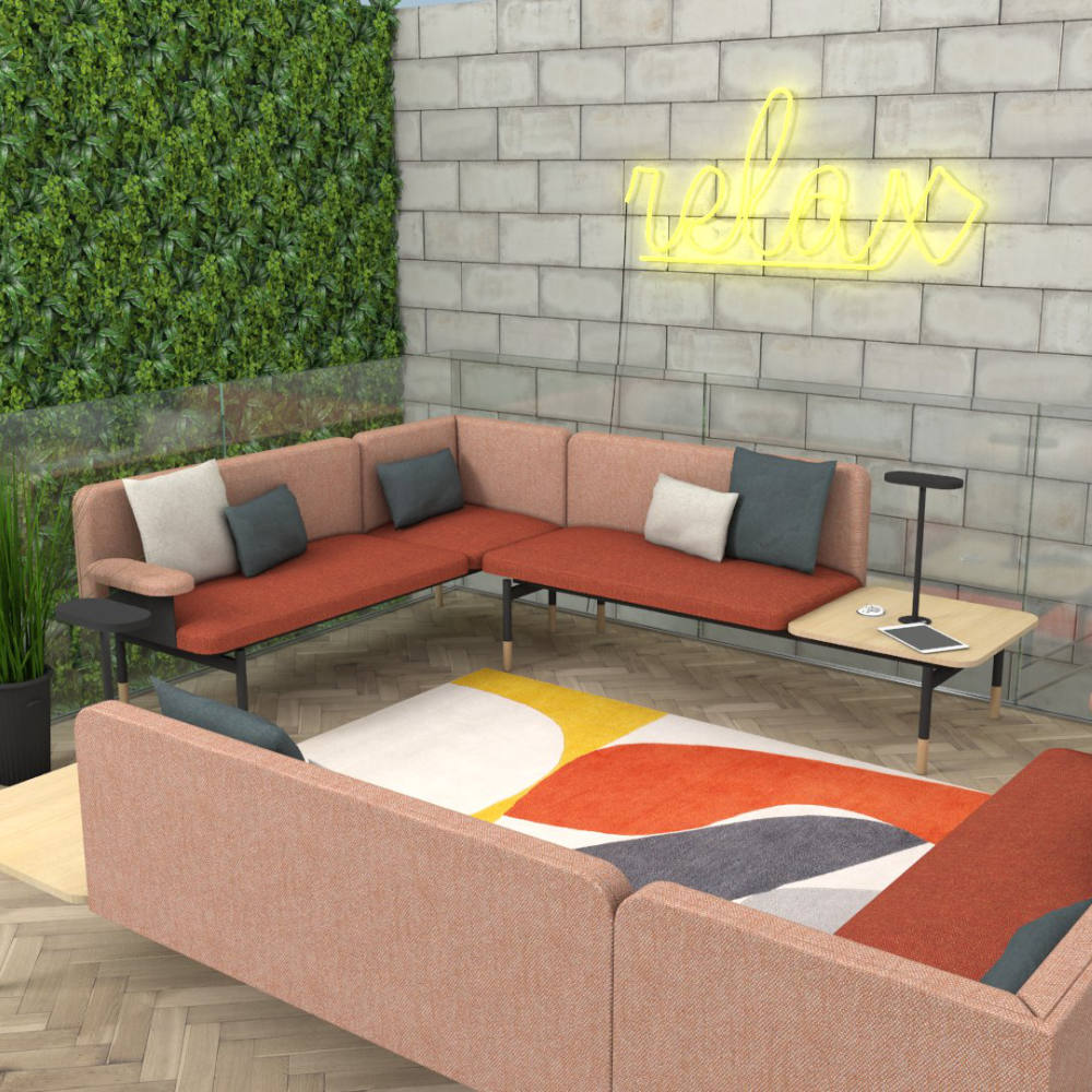 Office reception, with Jetty L-shaped corner sofa
